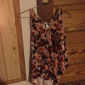 Floral tank top shirt, oversized